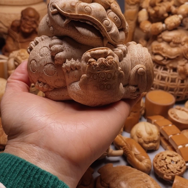 竹无**对两个狮子C绣球