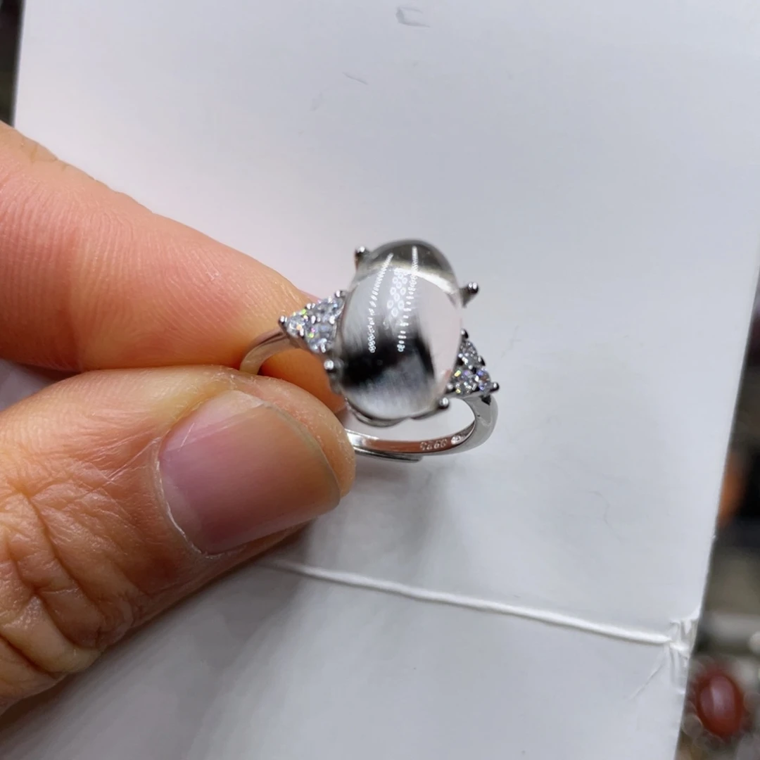 【闪购商品】水晶珠宝半成品银S925镶嵌戒指