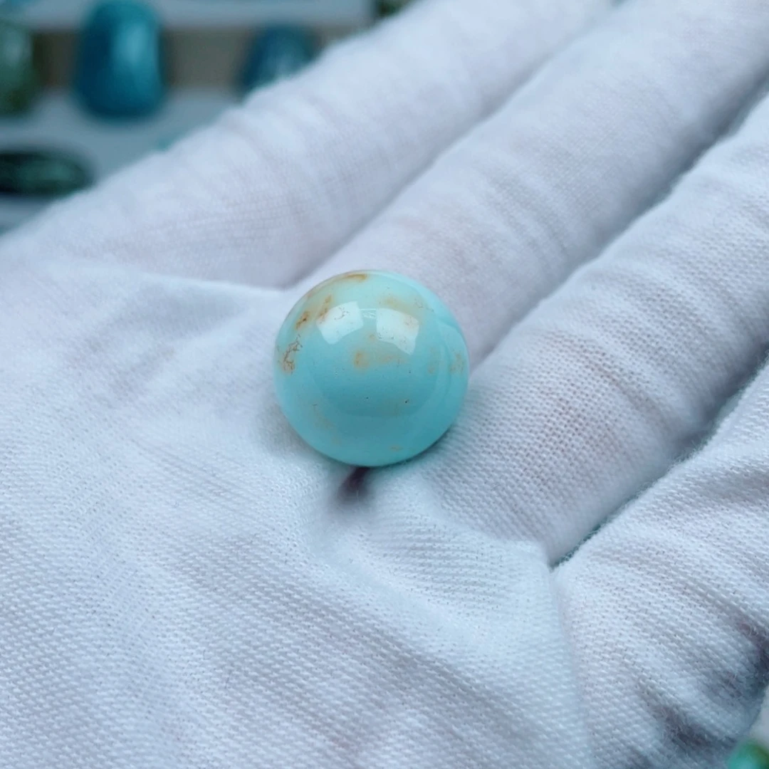 绿松石未镶嵌高瓷特色圆珠