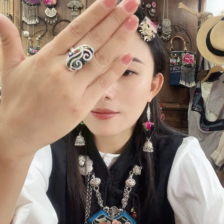 锆石纯铜合金戒指