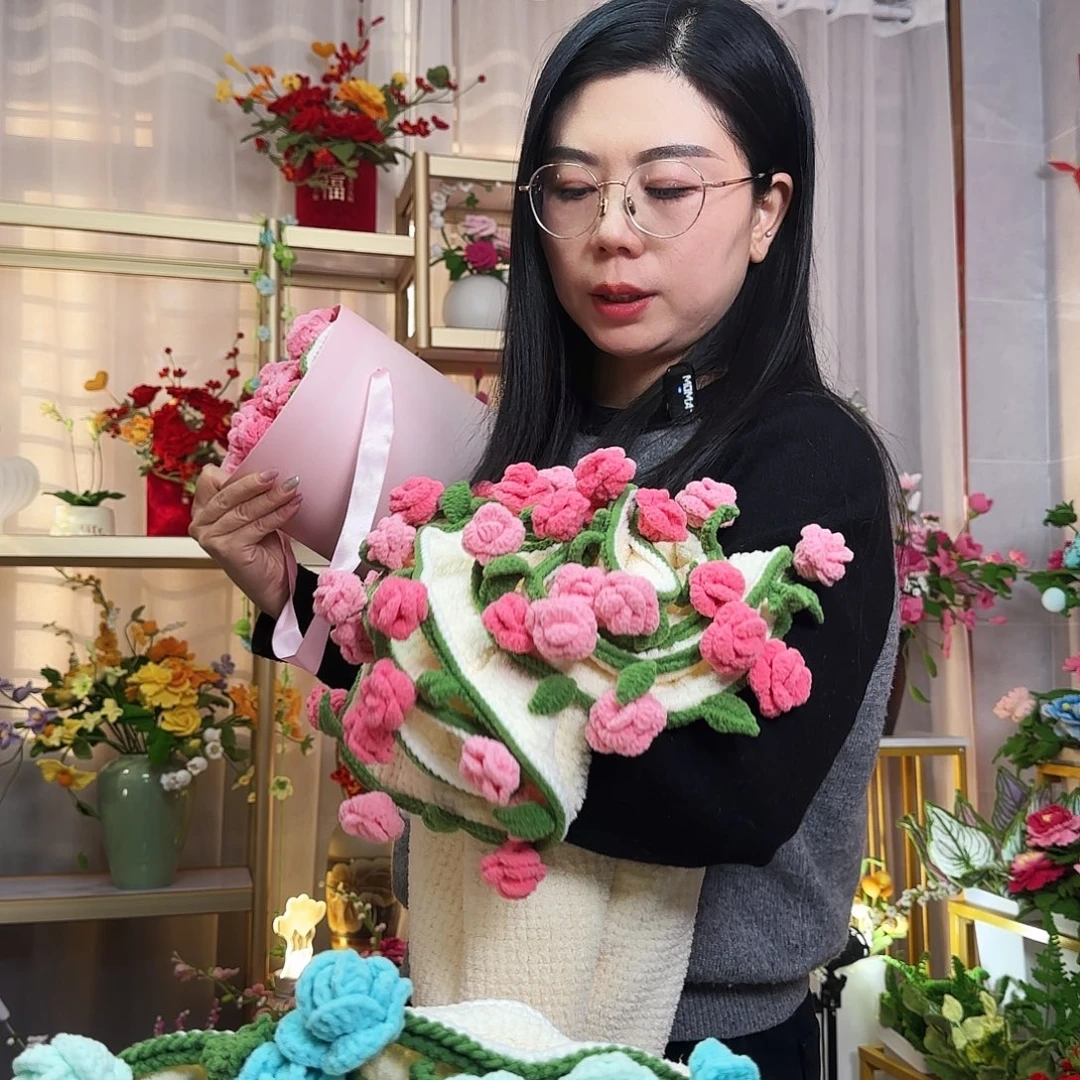 纯手工钩织钩织花毯