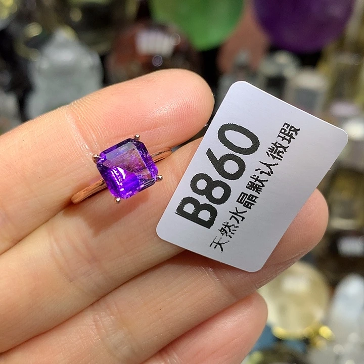 水晶天然水晶戒指银S925镶嵌