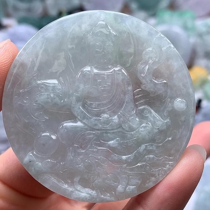 翡翠未镶嵌颈饰玉龙大日如来福利