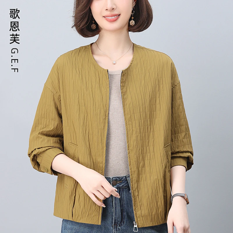 休闲外套女春秋2025早秋新款小个子短款洋气减龄中年妈妈夹克上衣