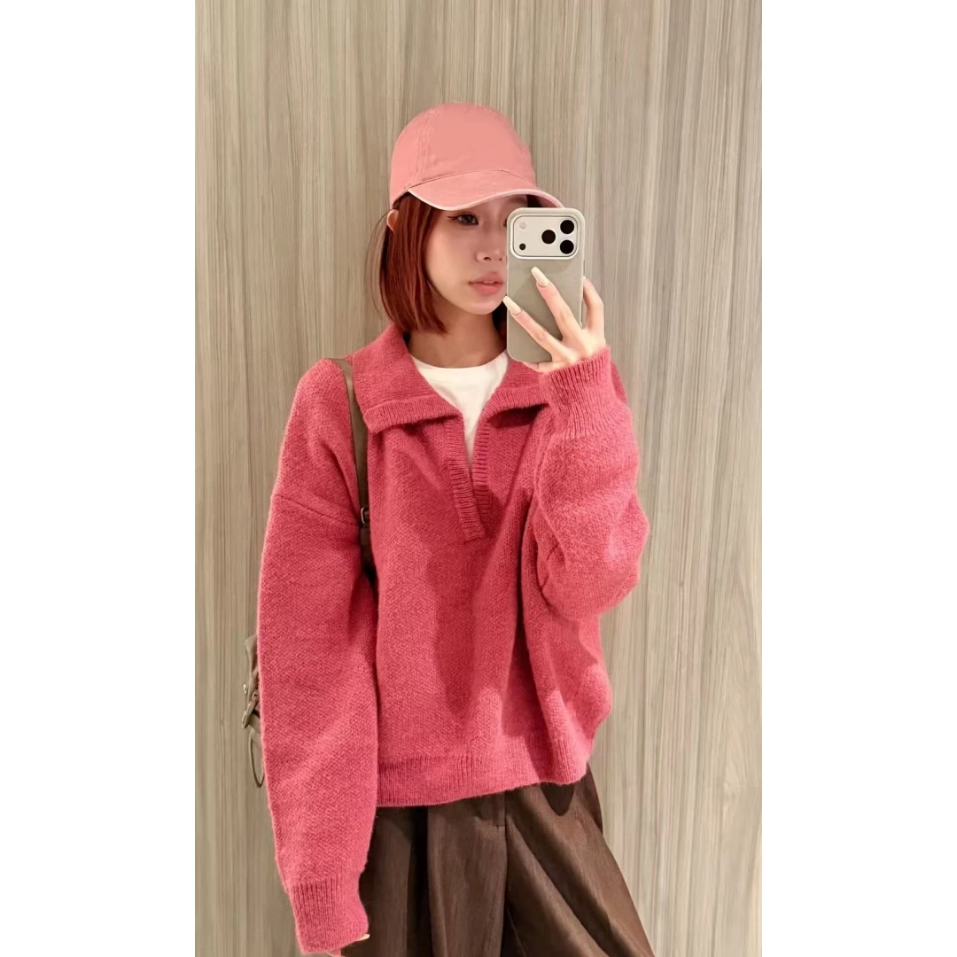 【Montendre】秋冬新款Q 简约休闲复古设计师百搭气质V领针织套头衫