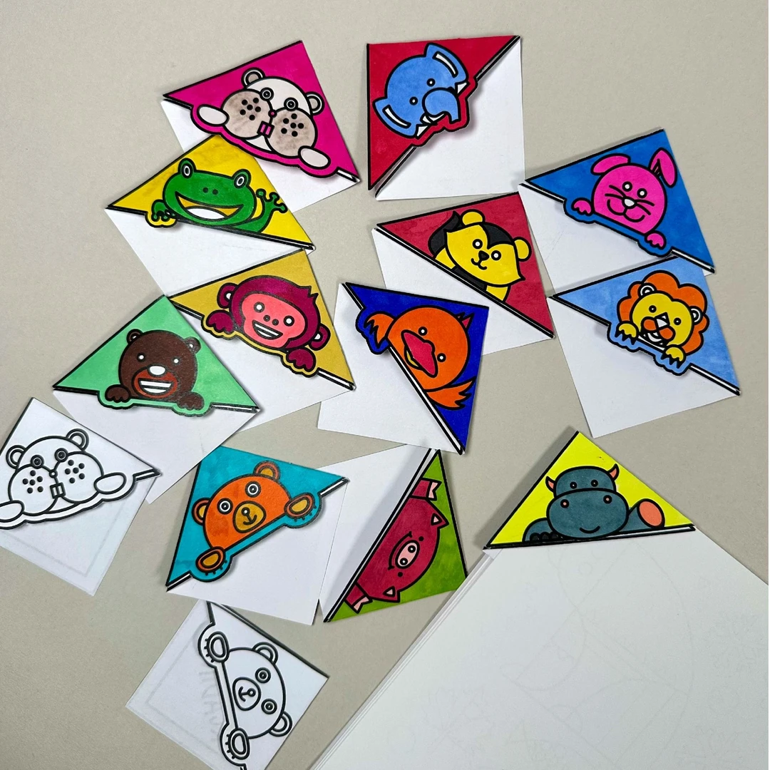 【原创】英文动物元素书签儿童阅读手工|PDF电子版资源|无实物发货