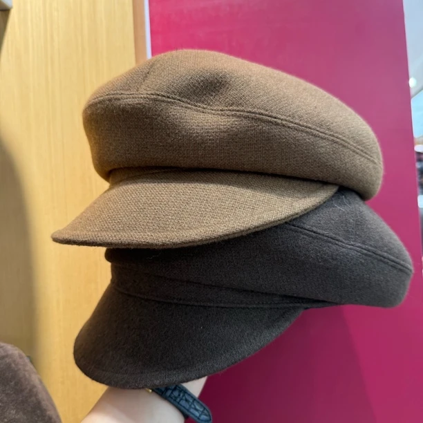 秋冬报童帽八角复古画家鸭舌帽帽子贝雷帽网红纯色