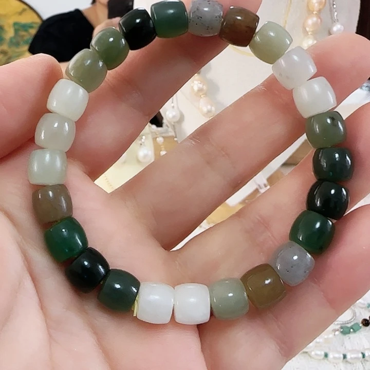 末***未镶嵌手链和田玉渐变色直切8➕有结构