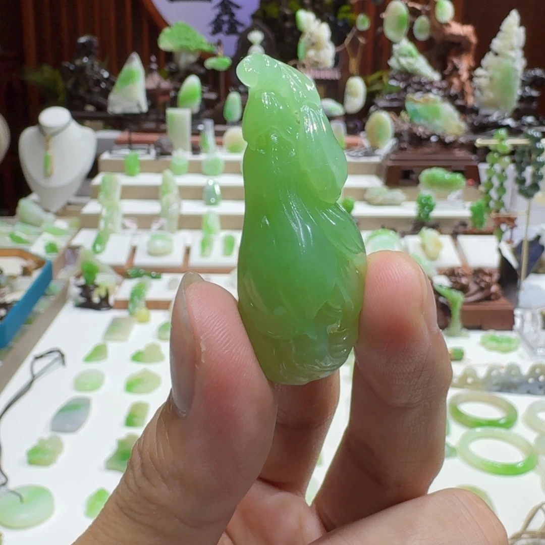 和田玉（碧玉）未镶嵌挂件和田玉碧玉玉兰花