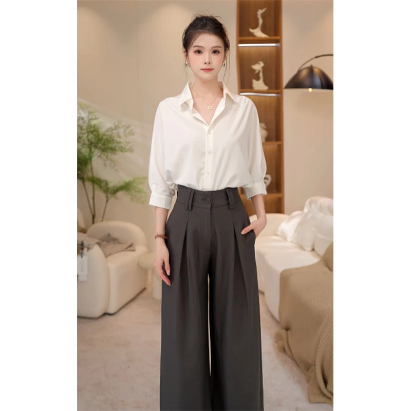 雪er【典雅之礼】轻奢气质百搭短袖衬衫宽松显瘦上衣女WZ1717434