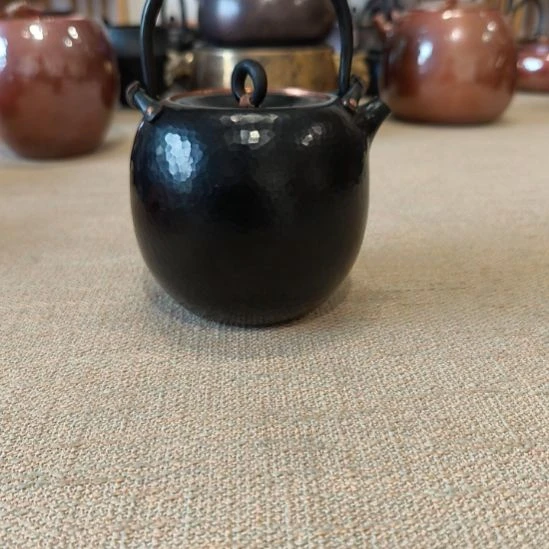 纯紫铜手工锤目纹烧水壶