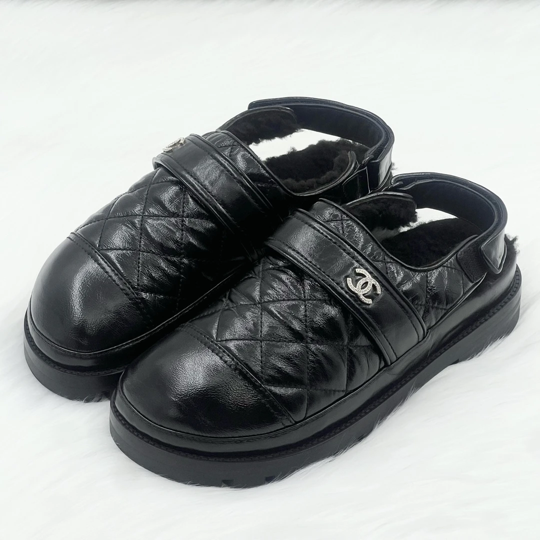 99新 Chanel/香奈儿 23N·菱格纹泰迪毛拖鞋 39码 公价1.5w x197