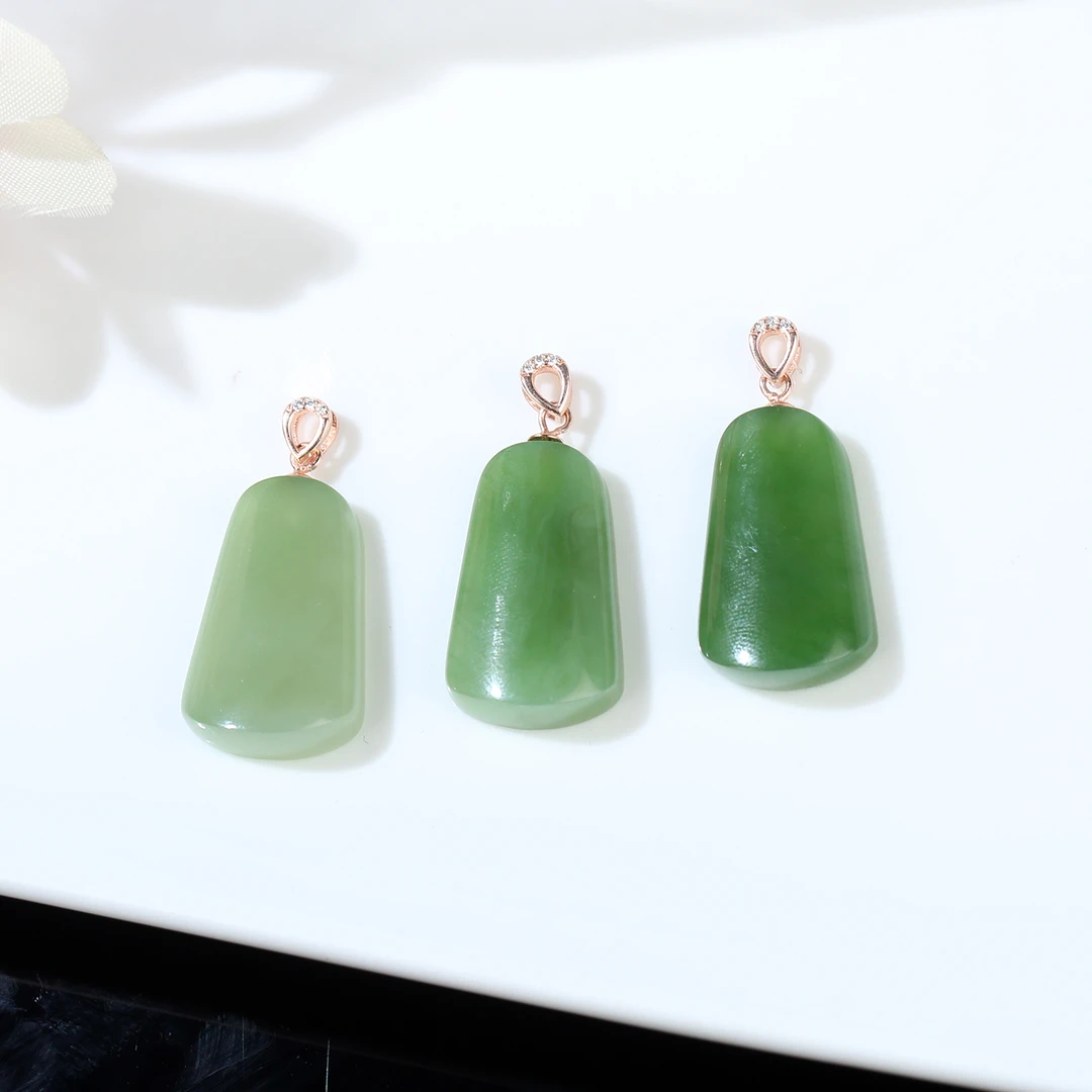 【麦子家族618大促】天然和田碧玉S925银吊坠多样性发一 F0940