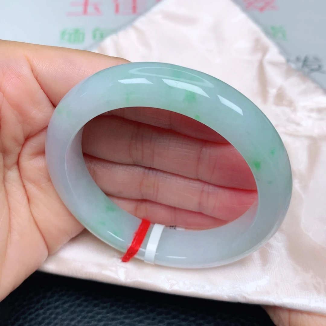 未镶嵌手镯翡翠阳绿花4