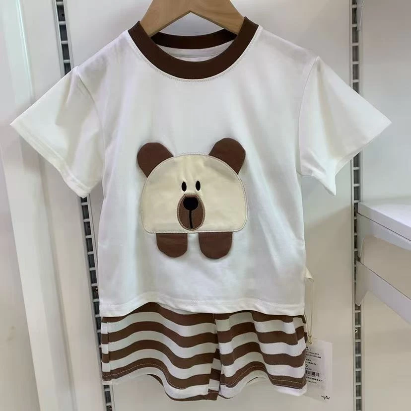 8825057卡通短袖圆领套装（咖小熊）
