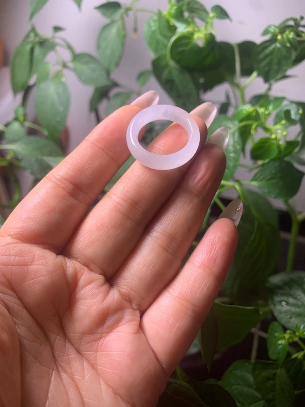 A货冰透白月光戒圈高冰通透时尚