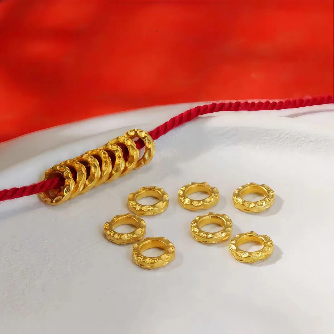 18k  锤纹盘缠卡6mm配件DIY（10送1）