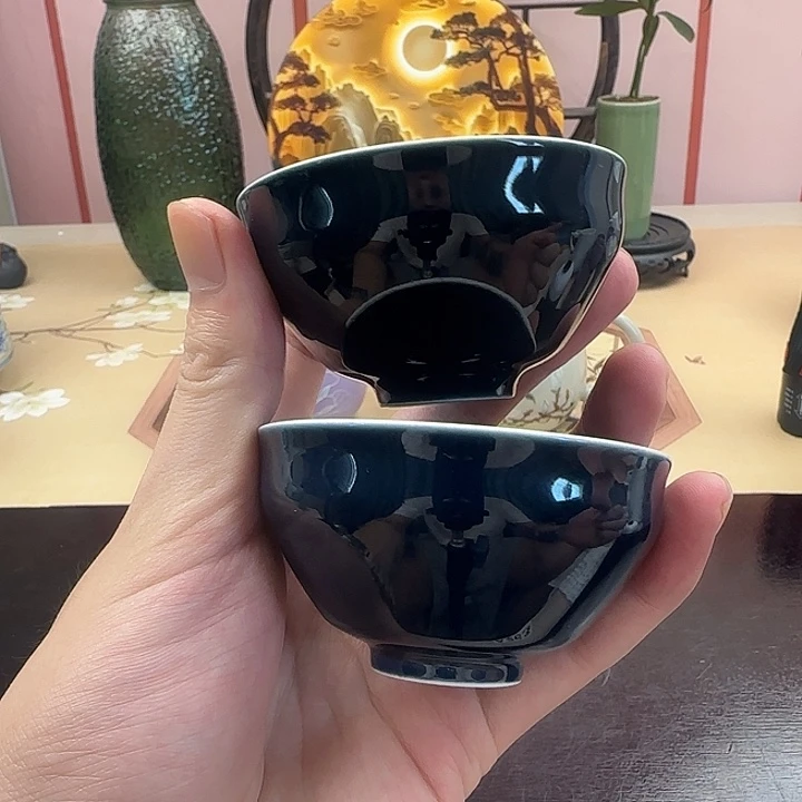 宝石蓝茶杯两只装
