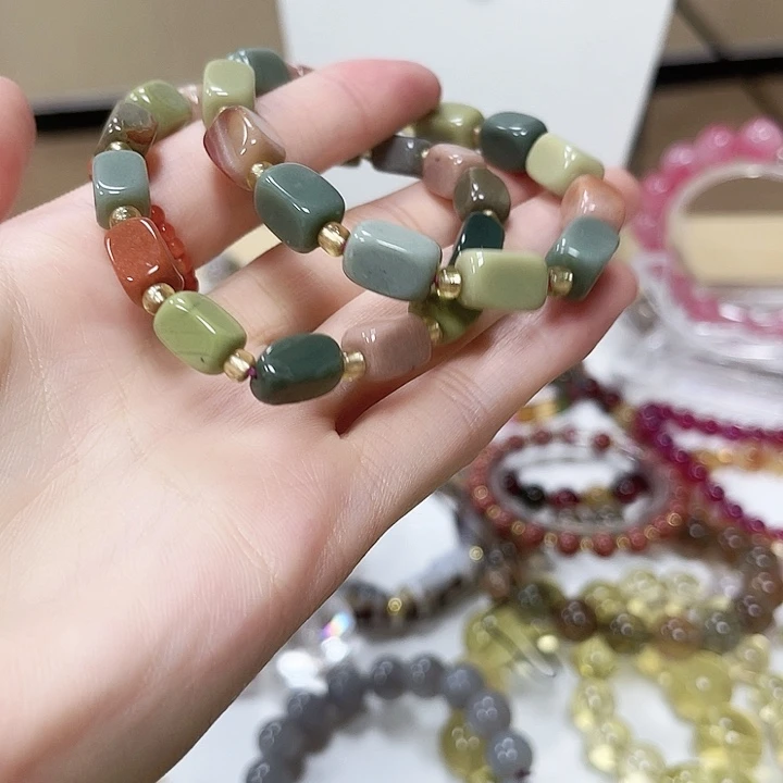 纯铜石英石彩舒手串