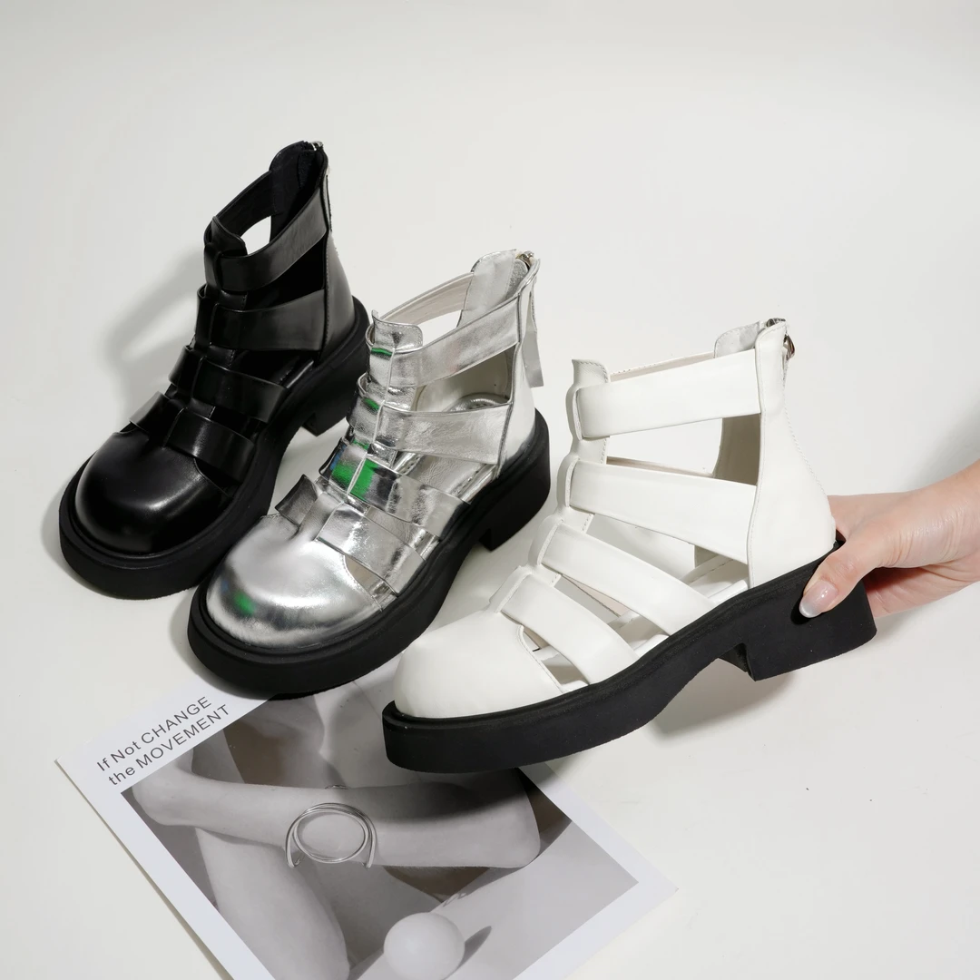 昔子8181凉鞋镂空马丁靴时尚女鞋单鞋厚底夏季鞋时装鞋网靴高帮