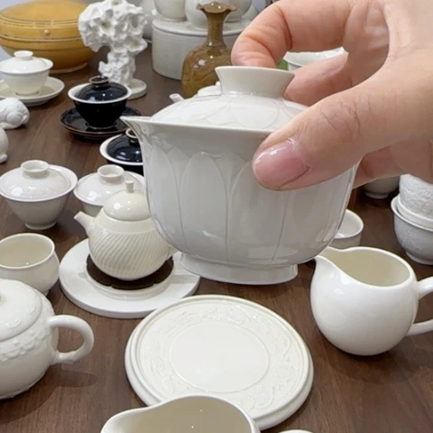 缺***笔瑕疵磕碰盖碗不带礼盒