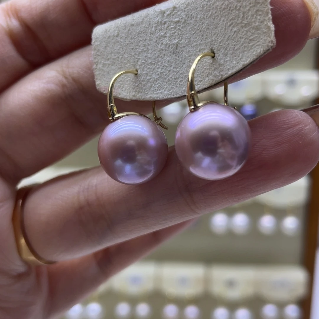 淡水珍珠耳饰18K金镶嵌