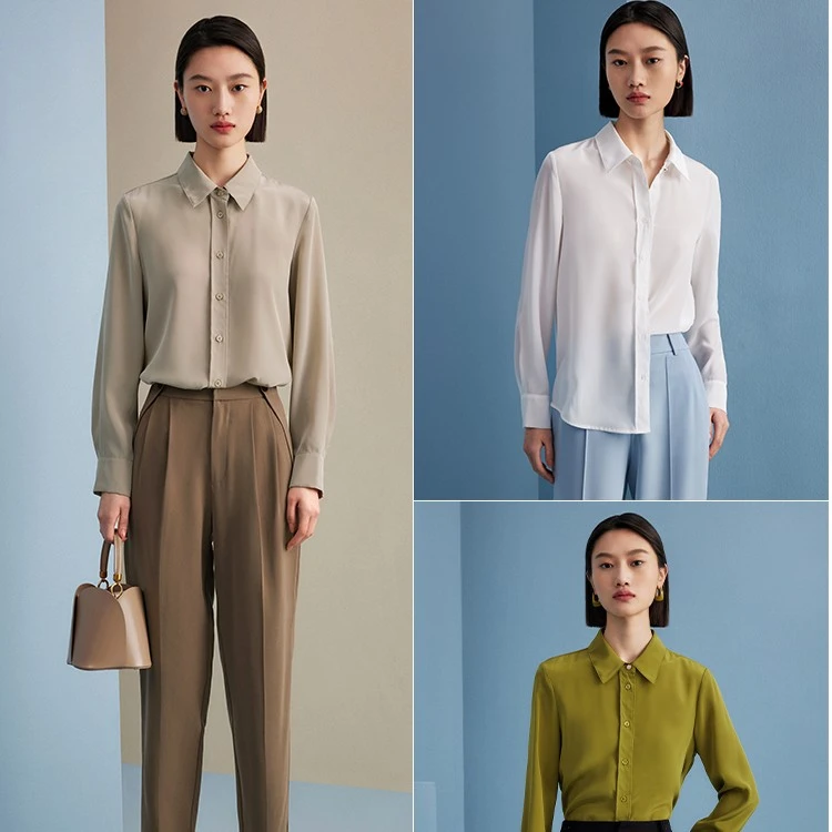 【羊羊专属】M311301236曼德诗纯色衬衫女宽松长袖衬衣