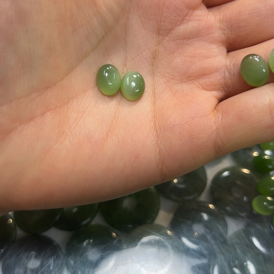 和田玉银S925镶嵌耳饰心****