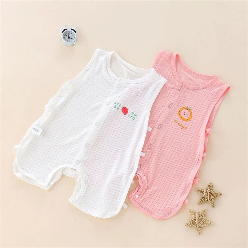 【灿宝家】无骨纯色琵琶衣宝宝夏天衣服莫代尔夏季薄款无袖新生婴儿