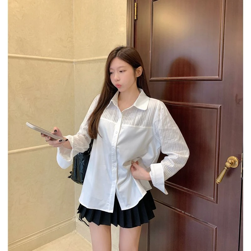 夏季简约时尚白色衬衫女小香风气质上衣修身单排扣显瘦衬衣5111#