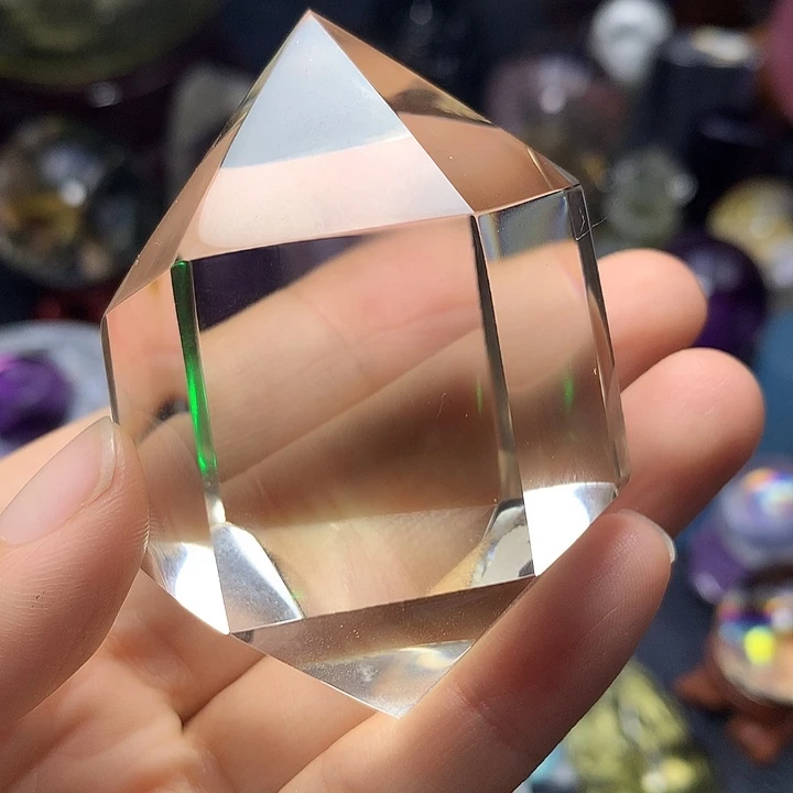 未镶嵌珠宝半成品水晶净体水晶双尖摆件