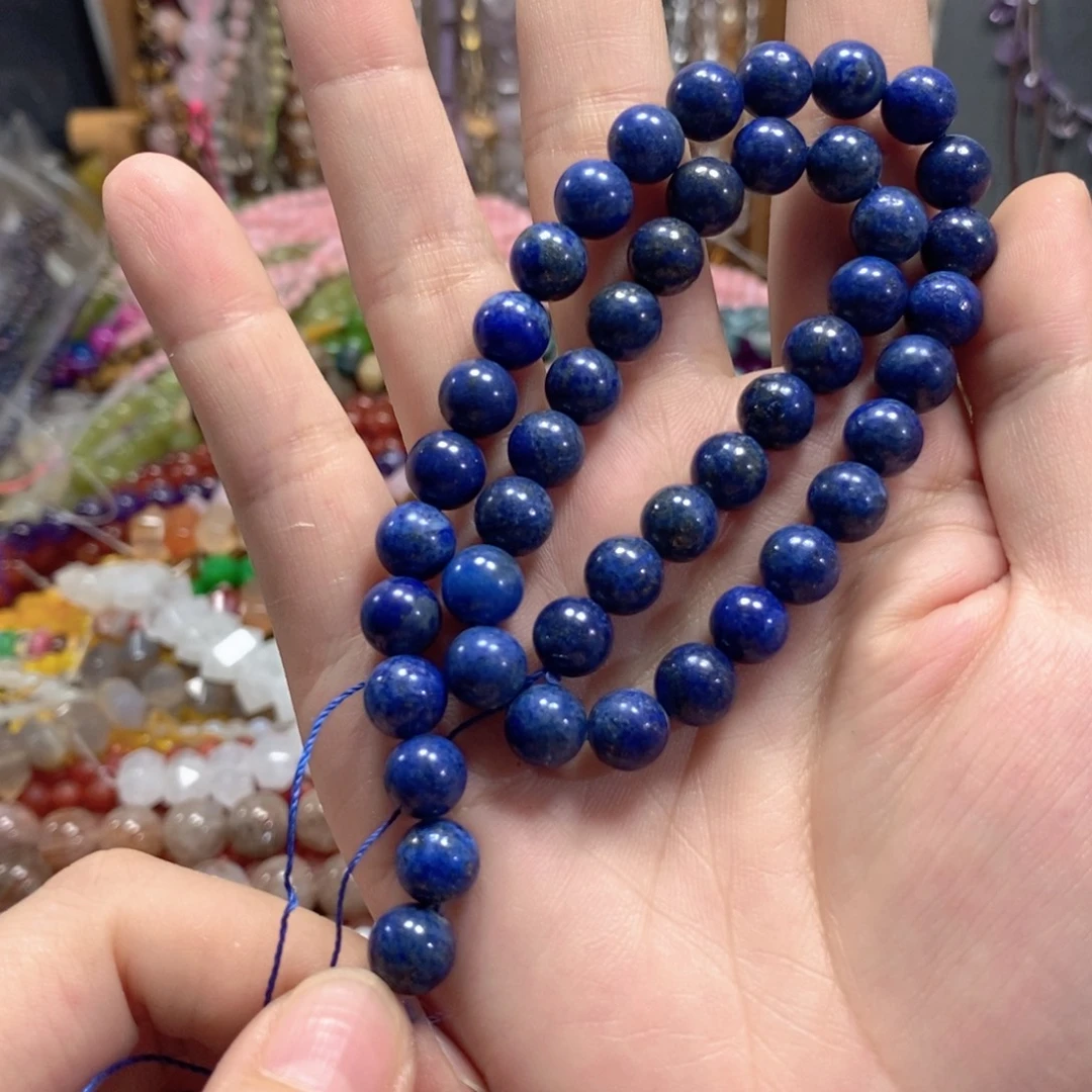 玛瑙/玉髓未镶嵌珠宝半成品青金一条卡8mm