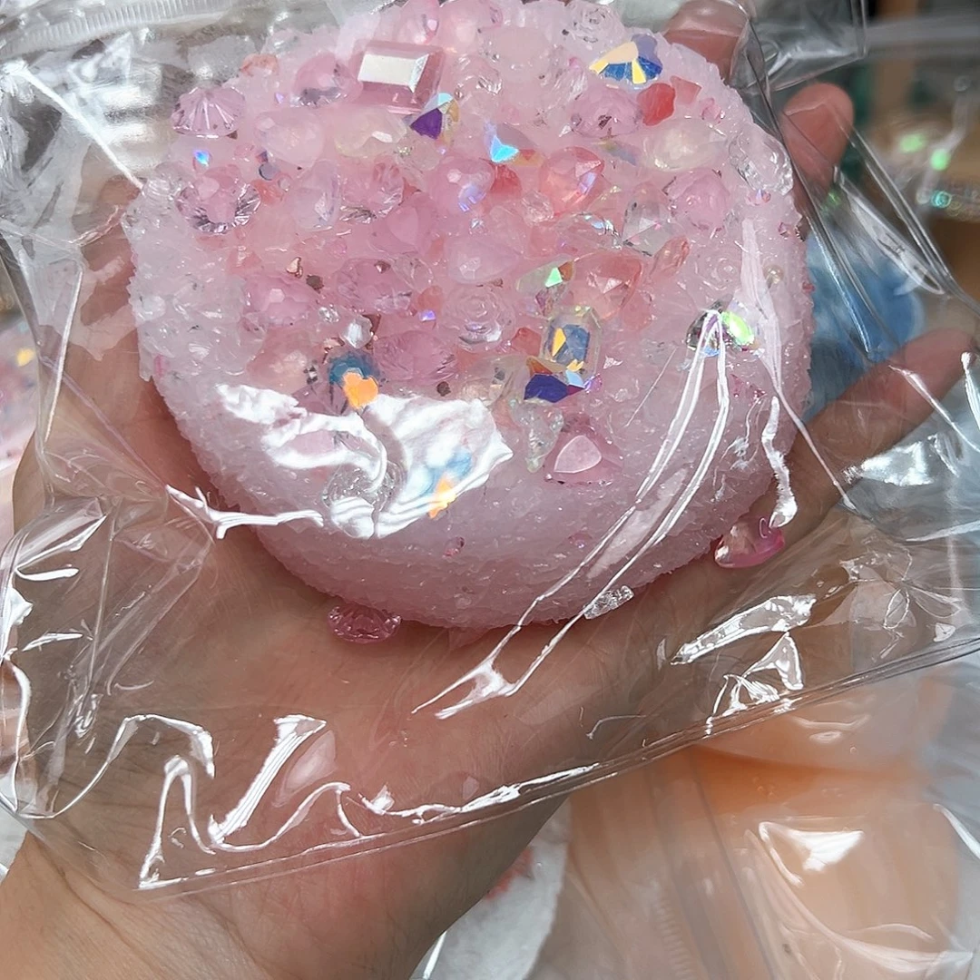 硅胶粉色碎冰大号圆吐司300g