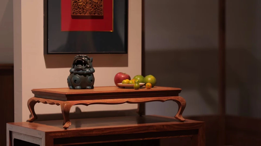 缅花复刻长方型三弯腿案头小几茶台陈设置物花几底座