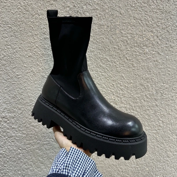 1008单鞋女鞋2025新款漆皮方圆头厚底粗跟一字口低帮鞋玛丽珍鞋