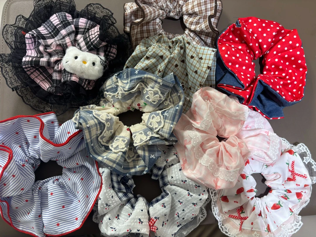 （发圈对对碰）韩系小清新大肠发圈女2025新款侧马尾皮筋发绳高级感