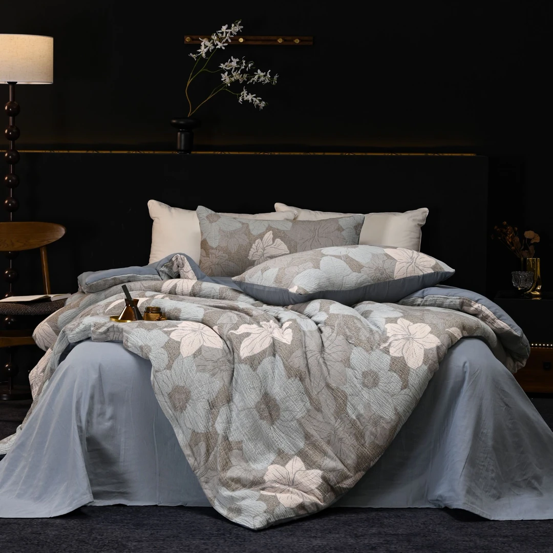 【FRER HOME】高端色织大提花羊绒冬被 200*230 烟墨兰白