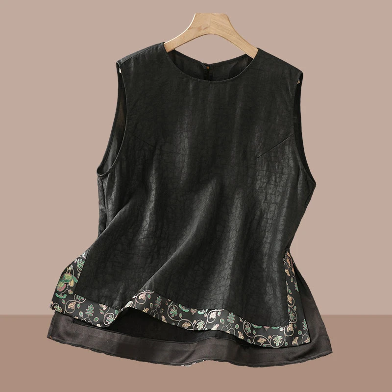 大码女夏季时尚新款宽松遮肚子外穿小背心胖mm显瘦内搭遮乳上衣