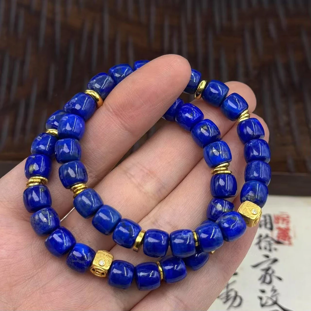 【北野珠宝】天然青金石手串-B38H-126多样性发一8x7mm