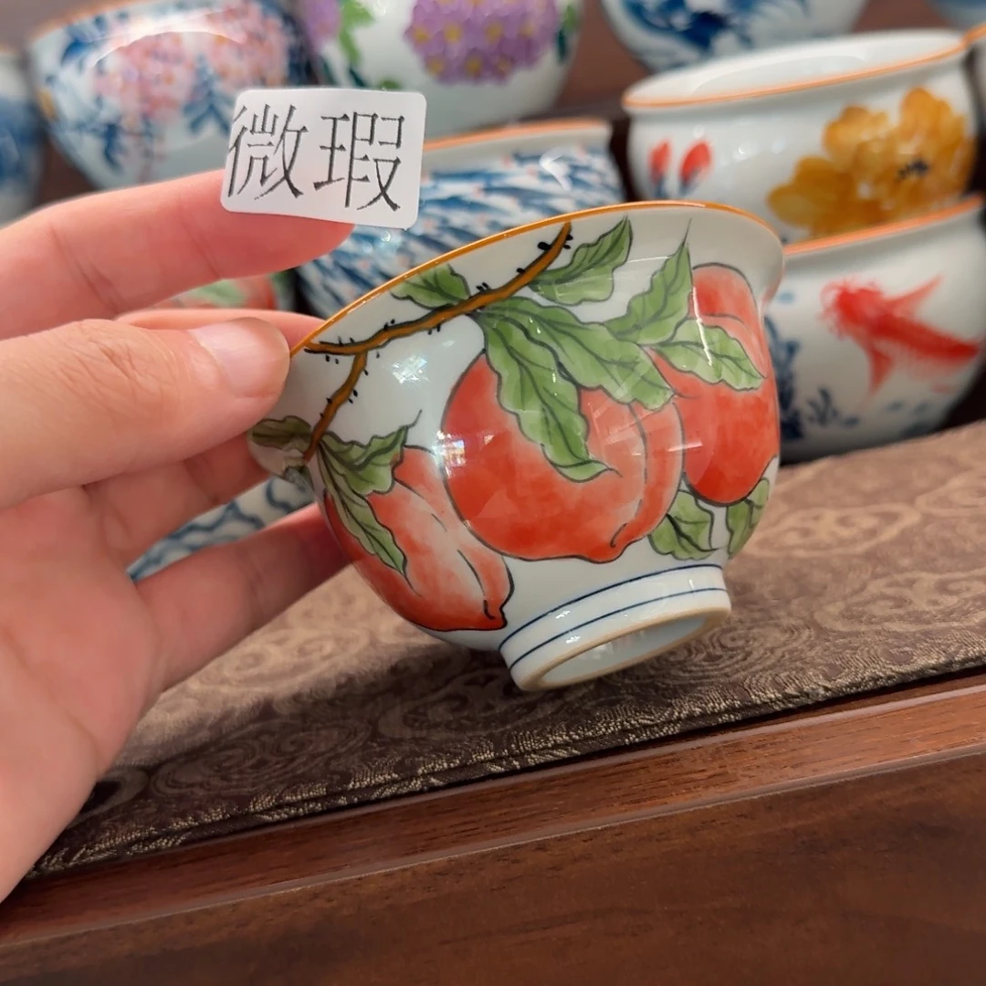 釉下手绘茶具微瑕