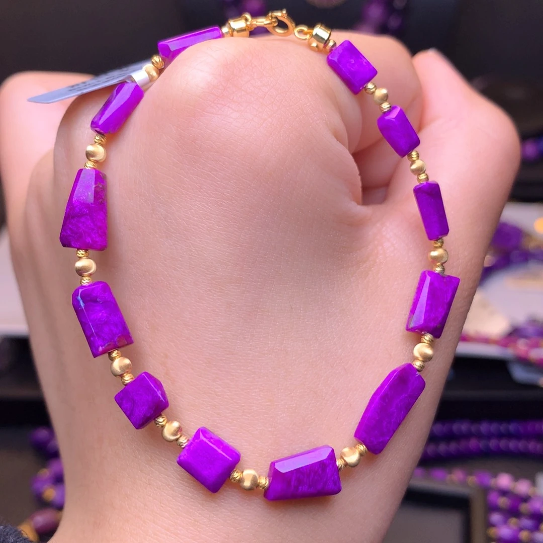 苏纪石（舒俱来）丝绒手链18K金镶嵌