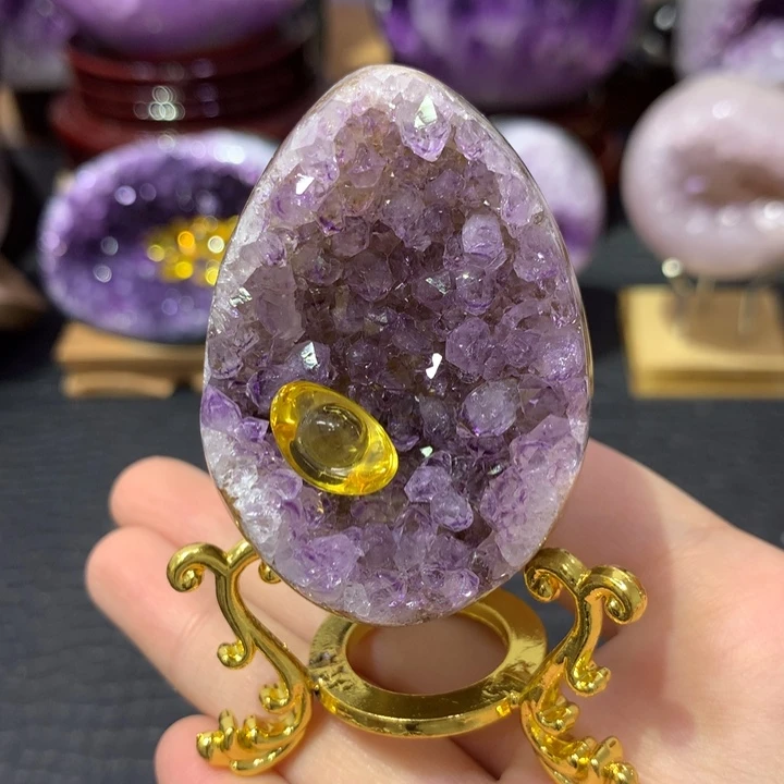 未镶嵌紫晶珠宝半成品