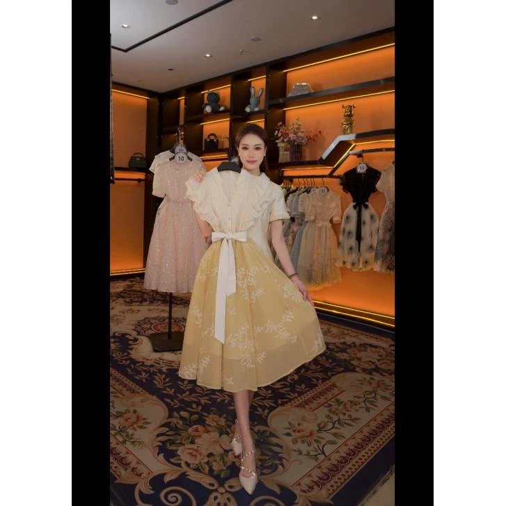 【G】夏季新款复古时尚百搭印花无袖连衣裙 GS-55055