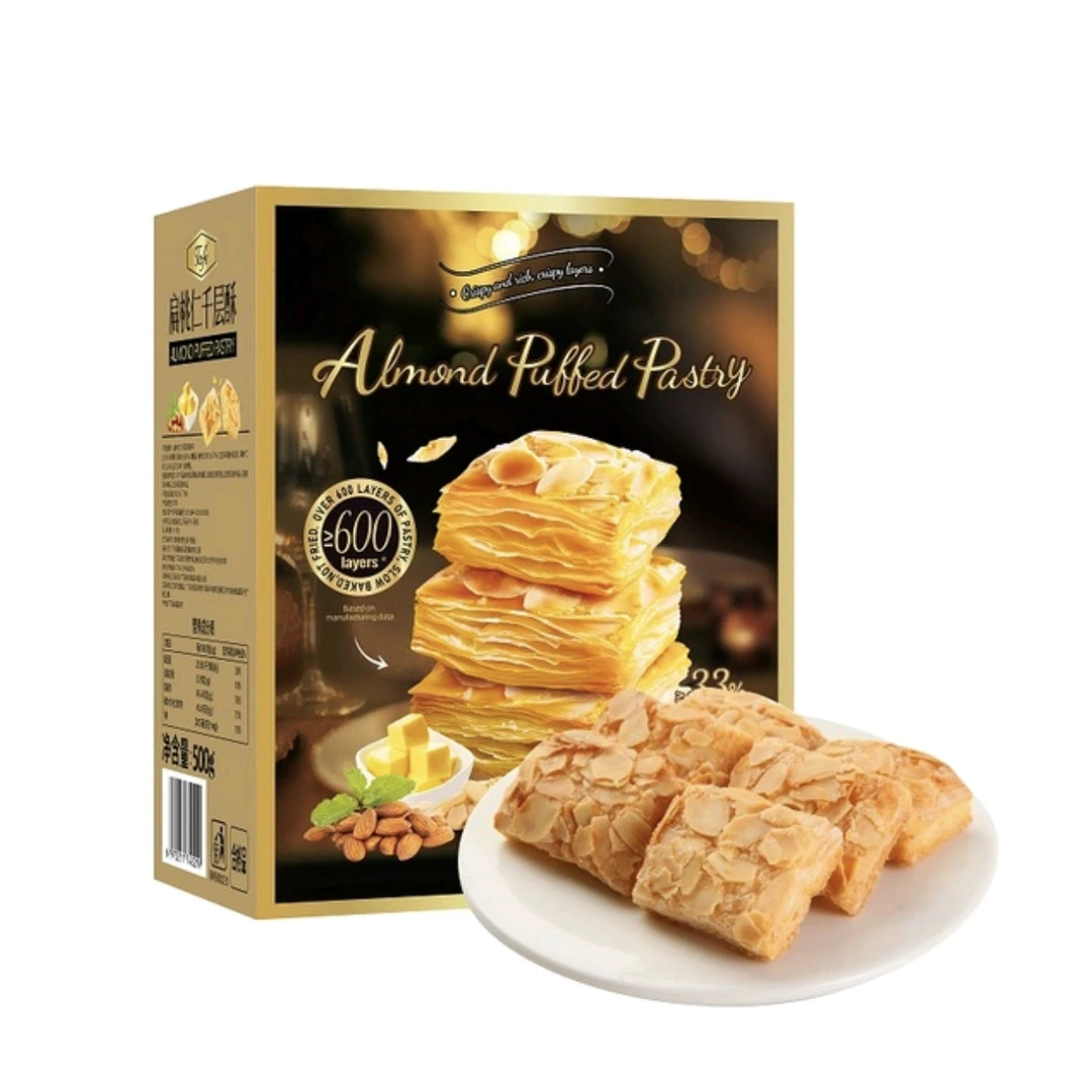 山姆代购Tafe扁桃仁千层酥500g酥脆皮饼干下午茶点心糕点休闲零食