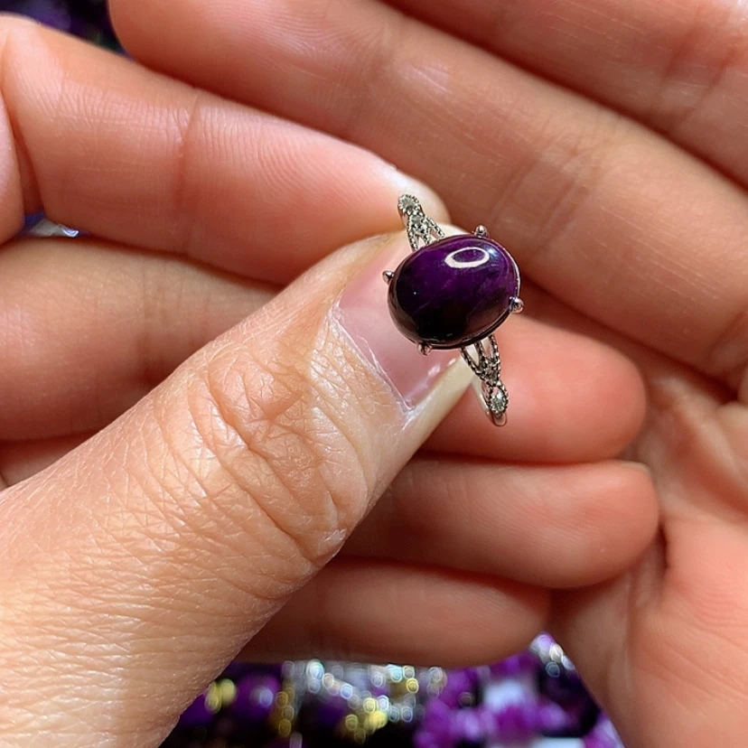 【闪购商品】苏纪石（舒俱来）戒指银S925镶嵌微****?