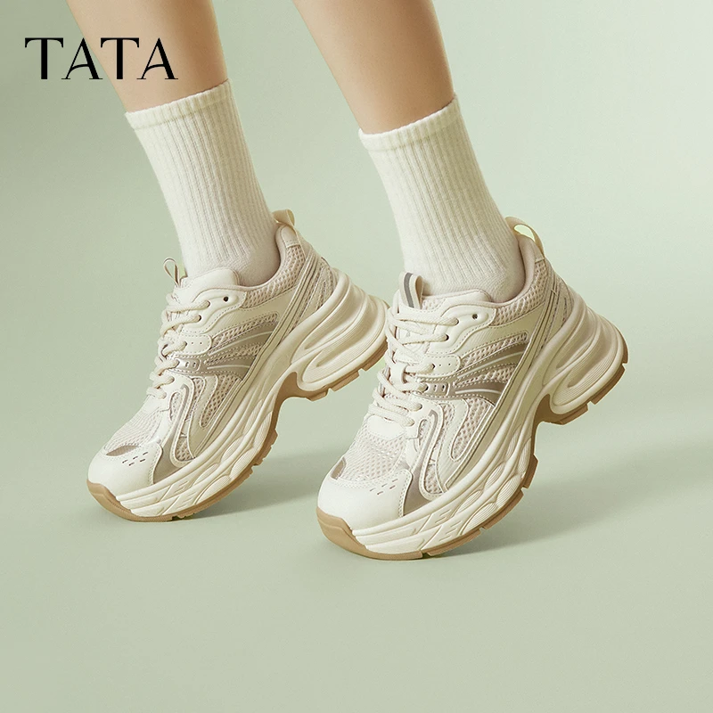 TATA他她2025春新款简约百搭老爹鞋复古厚底休闲运动鞋子GRE01AM5