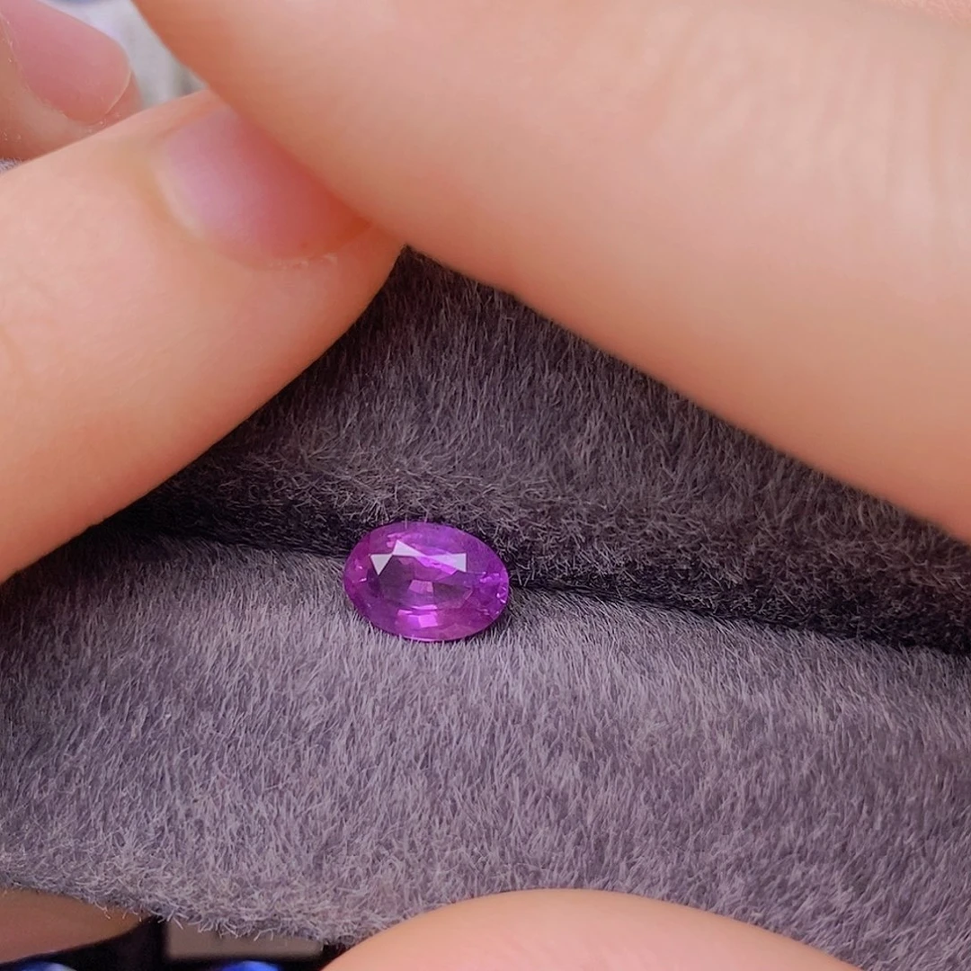 裸石蓝宝石紫粉色火彩不错鲜艳1.12ct/1308