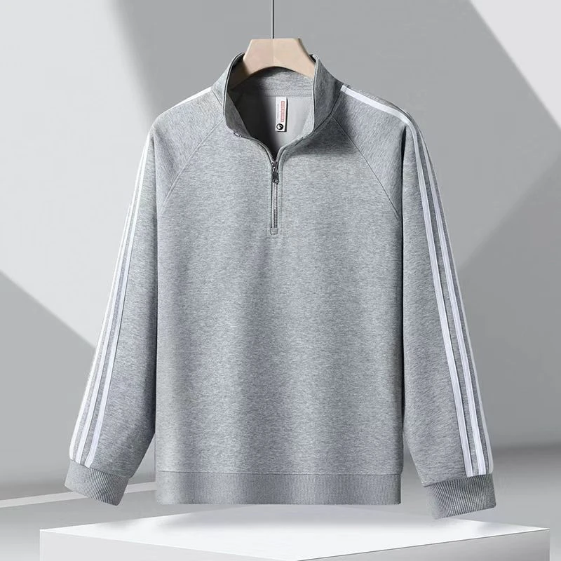 男女同款立领卫衣立领男装长袖卫衣半拉链男士时尚百搭宽松