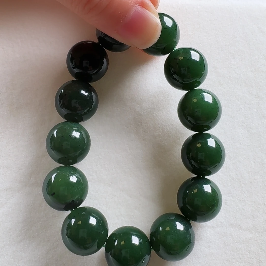 蛇纹石玉合金手链