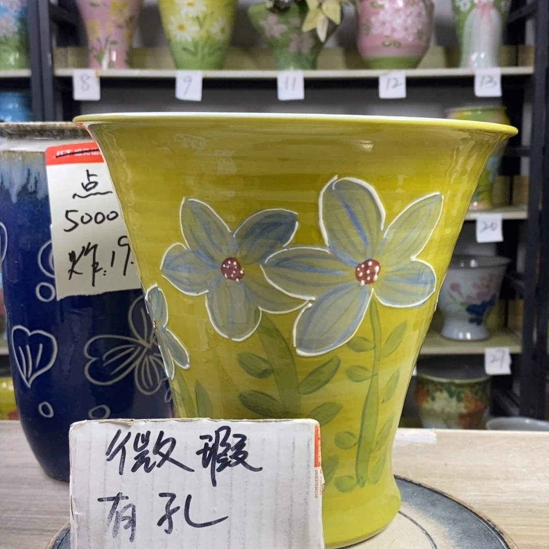 景德镇手工手绘陶瓷花盆